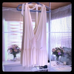 E Loco, super low cut mini dress. Ivory